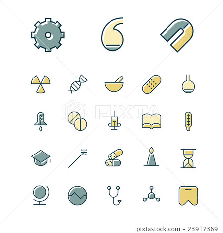 Thin line icons for science and medical 23917369
