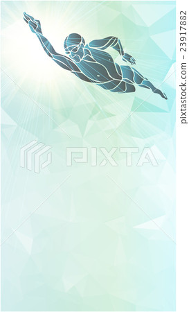 Freestyle Swimmer Silhouette. Sport swimming Freestyle Swimmer Silhouette. Sport swimming 23917882