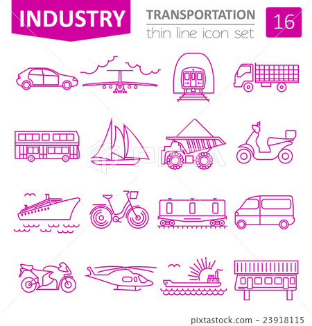 Transportation icon set. Thin line design Transportation icon set. Thin line design 23918115