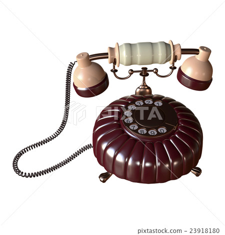 Retro style phone 3d illustration Retro style phone 3d illustration 23918180