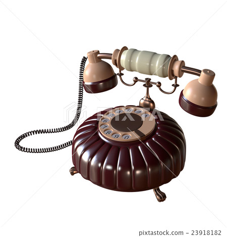 Retro style phone 3d illustration 23918182
