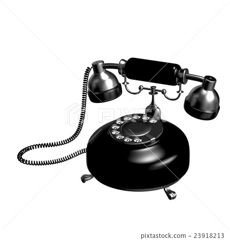 Retro style phone 3d illustration 23918213