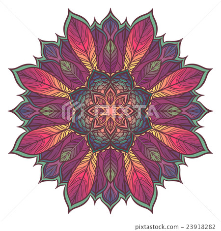 circle pattern with floral ornament. circle pattern with floral ornament. 23918282