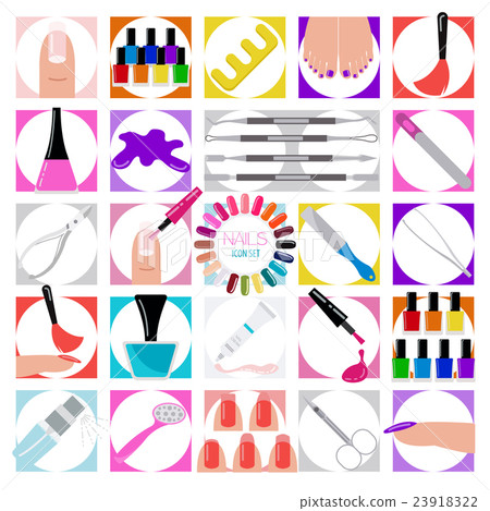 Manicure, nail salon. Icon set 23918322