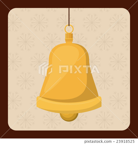 happy merry christmas ball hanging icon - Stock Illustration [23918525 ...