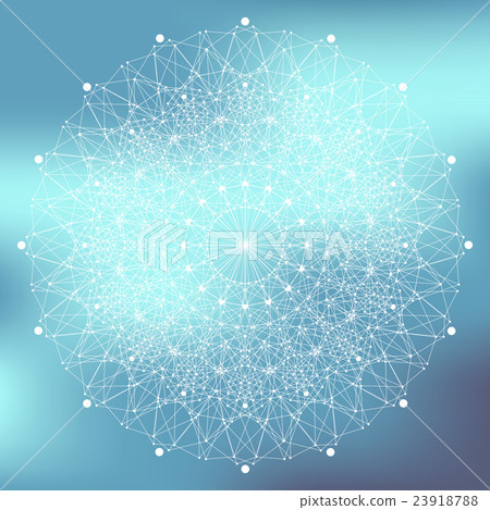 Geometric abstract connected line with dots. Big 23918788