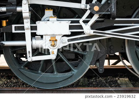 Wheels of steam train with the power parts 23919632