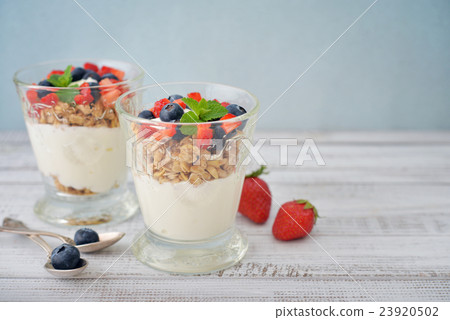 Granola with yogurt Granola with yogurt 23920502