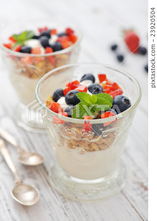 Granola with yogurt and berries Granola with yogurt and berries 23920504