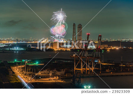 Fireworks of Nagashima from Yokkaichi Port Port Building Fireworks of Nagashima from Yokkaichi Port Port Building 23923309