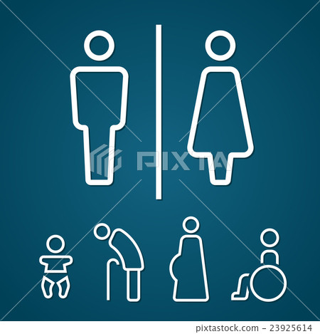 Restroom male female pregnant cripple sign 23925614