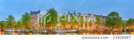 Amsterdam old buildings and Amstel river, Holland 23926847