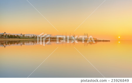 Barceloneta Beach in Barcelona at sunrise 23926849