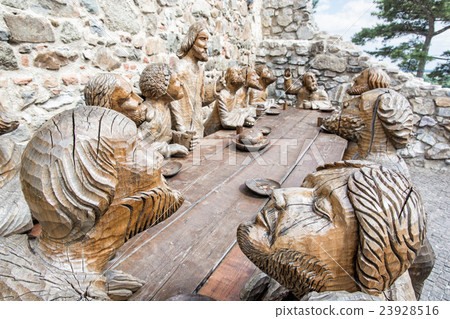 Wooden sculpture of Last supper in Nitra castle Wooden sculpture of Last supper in Nitra castle 23928516