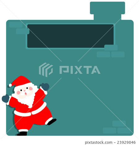 Cute santa claus at empty board vector 23929846