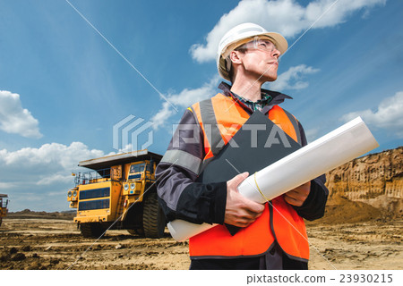 male worker at an open pit 23930215