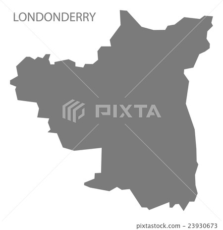 Londonderry Northern Ireland Map grey Londonderry Northern Ireland Map grey 23930673