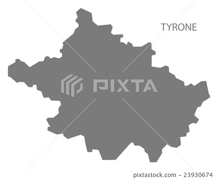 Tyrone Northern Ireland Map grey Tyrone Northern Ireland Map grey 23930674