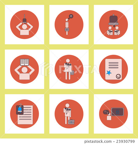 Collection of back to school items in flat style 23930799