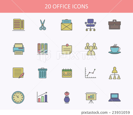Set of office icons for web or UI design. Sheets 23931059
