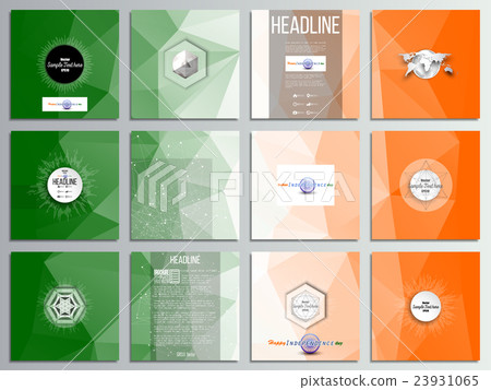 Set of 12 creative cards, square brochure template 23931065