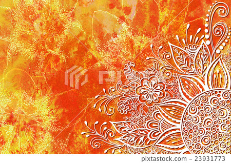 Floral Pattern on Watercolor Painting 23931773