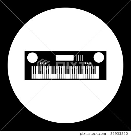 black isolated simple keyboard musical instrument 23933230