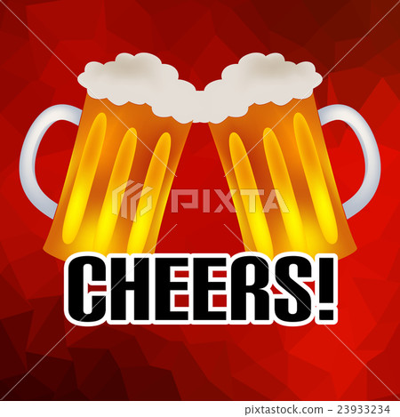 cheers with two beers low polygon background eps10 23933234