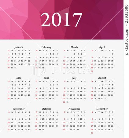 Calendar 2017. Week starts from Sunday. Calendar 2017. Week starts from Sunday. 23933690
