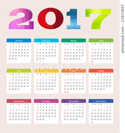 Calendar 2017. Week starts from Sunday. Calendar 2017. Week starts from Sunday. 23933697
