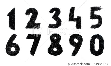 The black numbers Isolated on white background The black numbers Isolated on white background 23934157