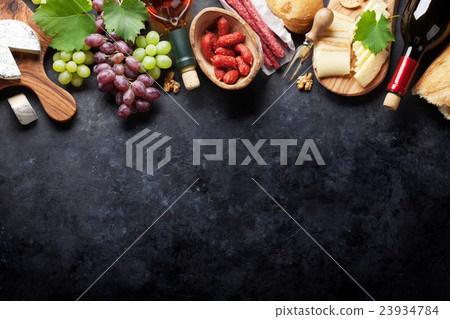 Wine, grape, cheese, sausages Wine, grape, cheese, sausages 23934784