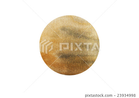 Golden gouache and black ink circle 23934998