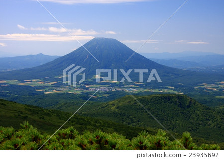 Mt. Yotei seen from Unshu Shan in summer Mt. Yotei seen from Unshu Shan in summer 23935692