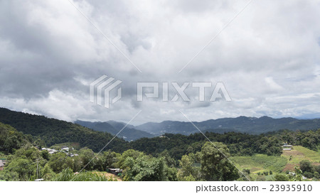 view of mountain hill and tropical forest 23935910