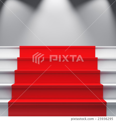 Stairs with red carpet Stairs with red carpet 23936295