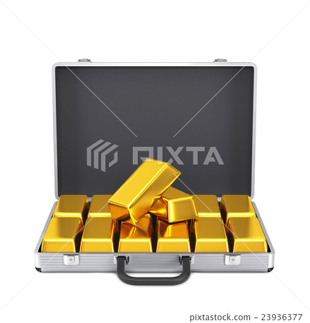 Suitcase with gold bars 23936377