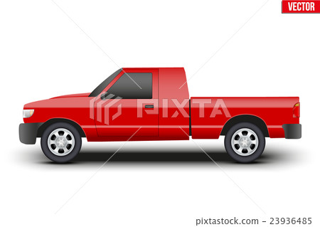 Original classic red Pickup truck vector 23936485