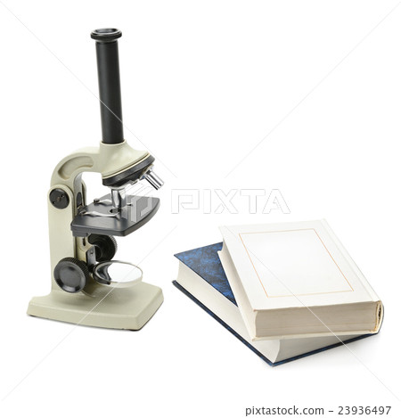 laboratory microscope and books isolated laboratory microscope and books isolated 23936497