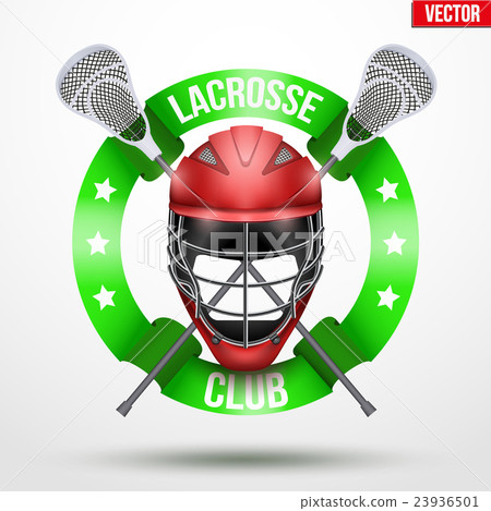 Lacrosse sticks and helmet with ribbons 23936501