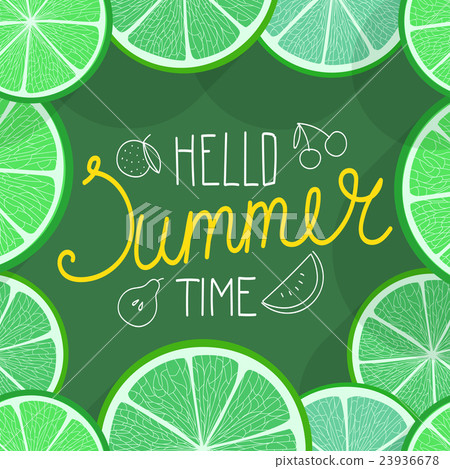 插圖素材: hello summer time. vector illustration with fruits