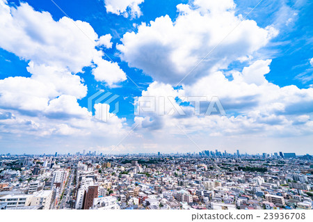 [東京]夏天的天空城市景觀 23936708