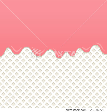 Flowing strawberry cream melt on milk wafer 23936726