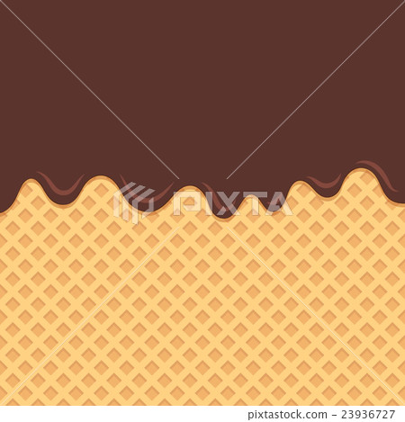 Wafer background with flowing chocolate. Wafer background with flowing chocolate. 23936727