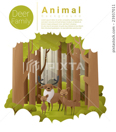 Forest landscape background with deers - Stock Illustration [23937011 ...