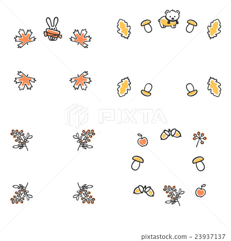Set of autumn frames. Cute vector illustrations 23937137