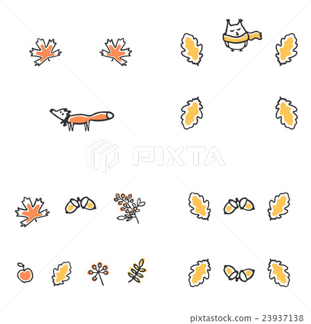 Set of autumn frames. Cute vector illustrations 23937138