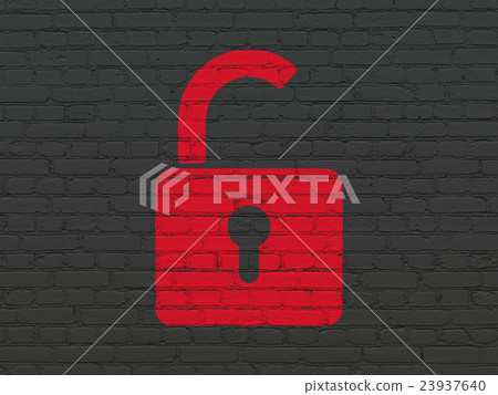 Data concept: Opened Padlock on wall background Data concept: Opened Padlock on wall background 23937640