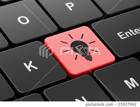 Finance concept: Light Bulb on computer keyboard 23937992