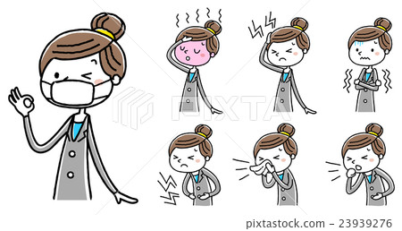 Business woman: poor physical condition, set Business woman: poor physical condition, set 23939276